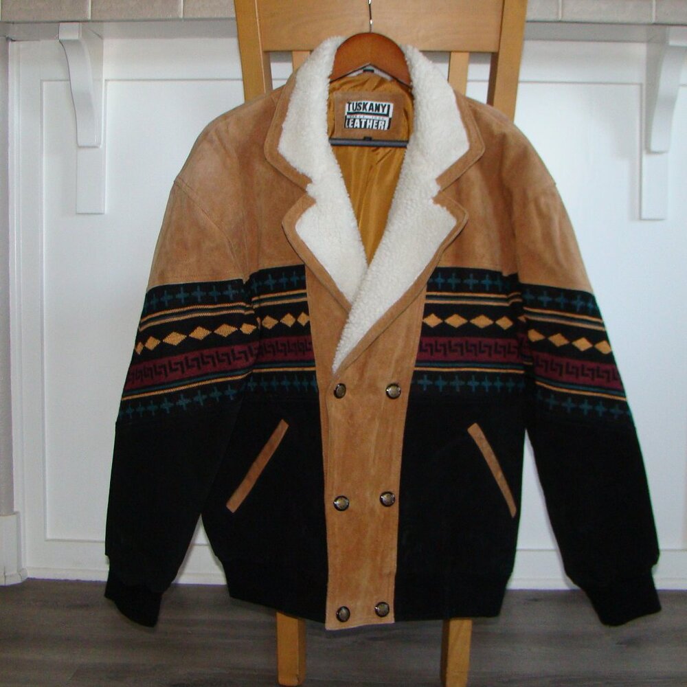 Men's Leather Suede Jacket Tuskany
